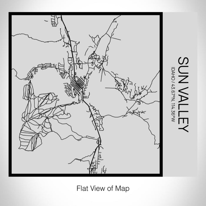 Rendered View of Sun Valley Idaho Map on 17oz Stainless Steel Insulated Tumbler in Tactile Lines with Succulent in Background