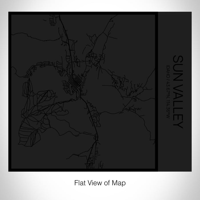Rendered View of Sun Valley Idaho Map on 17oz Stainless Steel Insulated Tumbler in Matte Black with Tactile Lines
