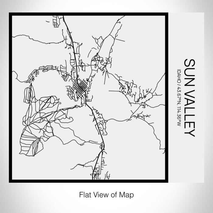 Rendered View of Sun Valley Idaho Map on 17oz Stainless Steel Insulated Tumbler in Matte White with Tactile Lines