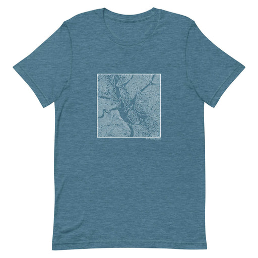 Sun Valley Idaho Topographic  Map Unisex T-Shirt with City inscription in Heather Teal
