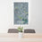 24x36 Susanville California Map Print Portrait Orientation in Afternoon Style Behind 2 Chairs Table and Potted Plant