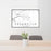 24x36 Susanville California Map Print Lanscape Orientation in Classic Style Behind 2 Chairs Table and Potted Plant