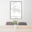 24x36 Susanville California Map Print Portrait Orientation in Classic Style Behind 2 Chairs Table and Potted Plant