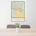 24x36 Susanville California Map Print Portrait Orientation in Woodblock Style Behind 2 Chairs Table and Potted Plant