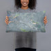Person holding 20x12 Custom Susanville California Map Throw Pillow in Afternoon