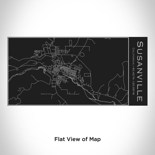Rendered View of Susanville California Map Engraving on 17oz Stainless Steel Insulated Cola Bottle in Black