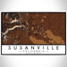 Susanville California Map Print Landscape Orientation in Ember Style With Shaded Background