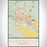 Susanville California Map Print Portrait Orientation in Woodblock Style With Shaded Background