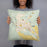 Person holding 18x18 Custom Susanville California Map Throw Pillow in Woodblock