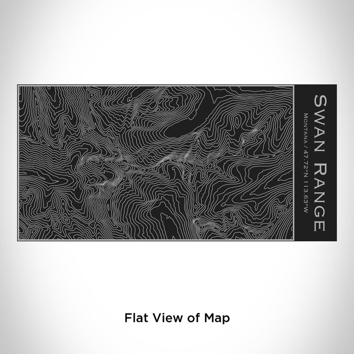 Rendered View of Swan Range Montana Map Engraving on 17oz Stainless Steel Insulated Cola Bottle in Black
