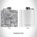 Rendered View of Swan Range Montana Map Engraving on 6oz Stainless Steel Flask in White