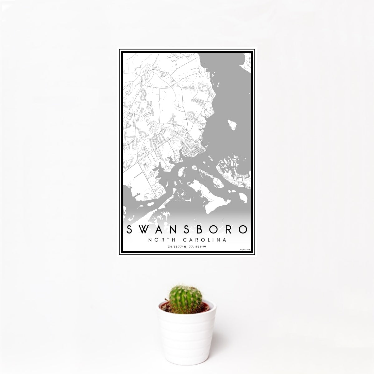 Swansboro North Carolina Map Print in Classic — JACE Maps