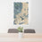 24x36 Swansboro North Carolina Map Print Portrait Orientation in Afternoon Style Behind 2 Chairs Table and Potted Plant