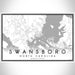 Swansboro North Carolina Map Print Landscape Orientation in Classic Style With Shaded Background