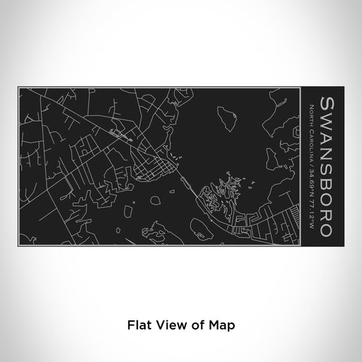 Rendered View of Swansboro North Carolina Map Engraving on 17oz Stainless Steel Insulated Cola Bottle in Black