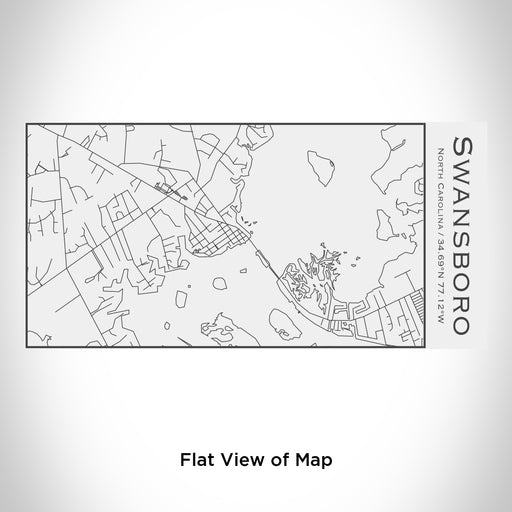 Rendered View of Swansboro North Carolina Map Engraving on 17oz Stainless Steel Insulated Cola Bottle in White