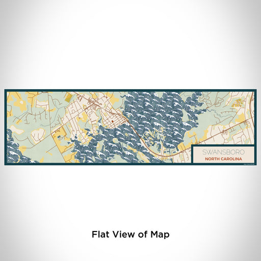 Flat View of Map Custom Swansboro North Carolina Map Enamel Mug in Woodblock