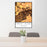 24x36 Sweet Home Oregon Map Print Portrait Orientation in Ember Style Behind 2 Chairs Table and Potted Plant