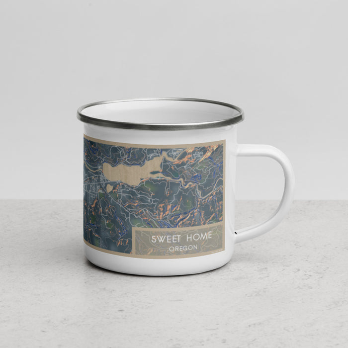 Right View Custom Sweet Home Oregon Map Enamel Mug in Afternoon