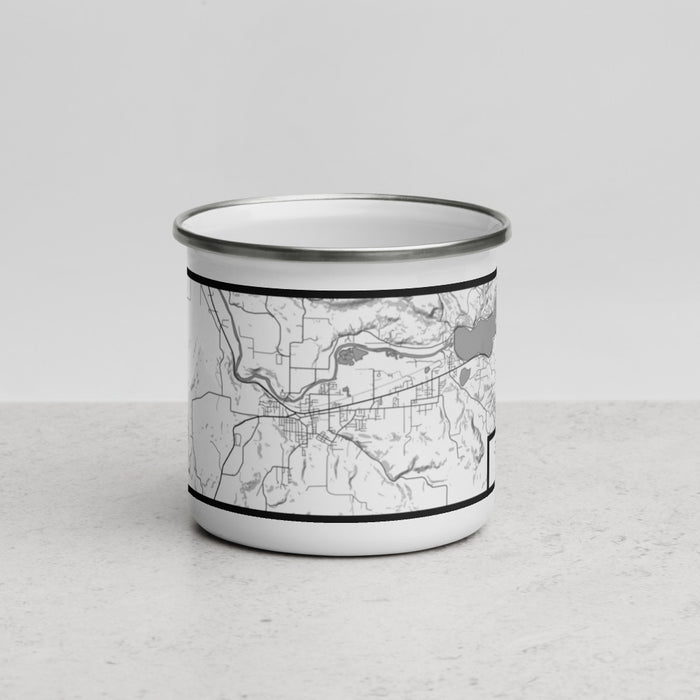 Front View Custom Sweet Home Oregon Map Enamel Mug in Classic