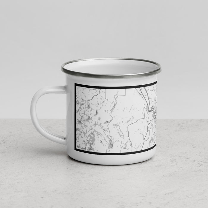 Left View Custom Sweet Home Oregon Map Enamel Mug in Classic