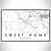 Sweet Home Oregon Map Print Landscape Orientation in Classic Style With Shaded Background