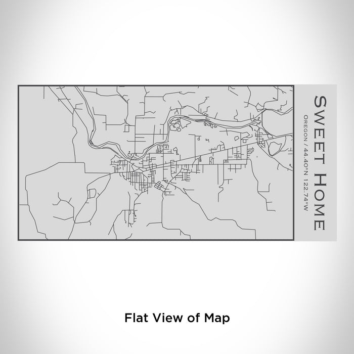 Rendered View of Sweet Home Oregon Map Engraving on 17oz Stainless Steel Insulated Cola Bottle