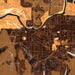 Sweet Home Oregon Map Print in Ember Style Zoomed In Close Up Showing Details