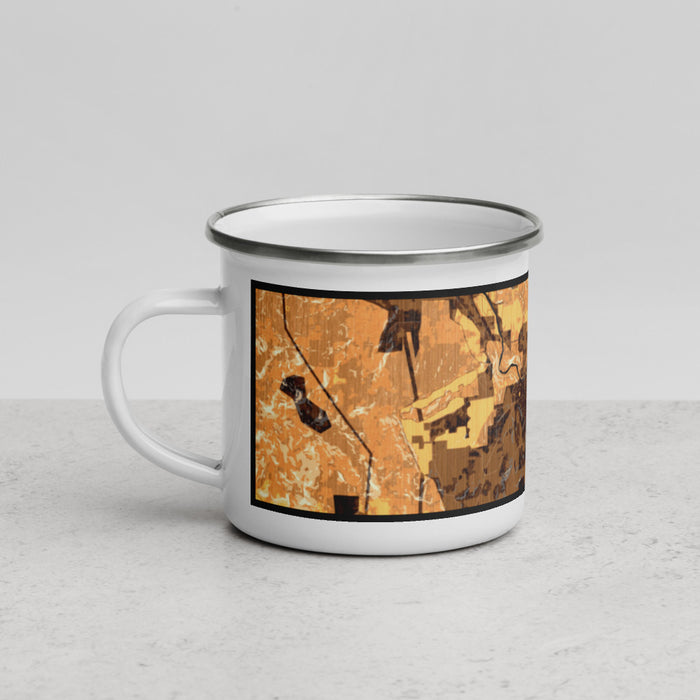 Left View Custom Sweet Home Oregon Map Enamel Mug in Ember