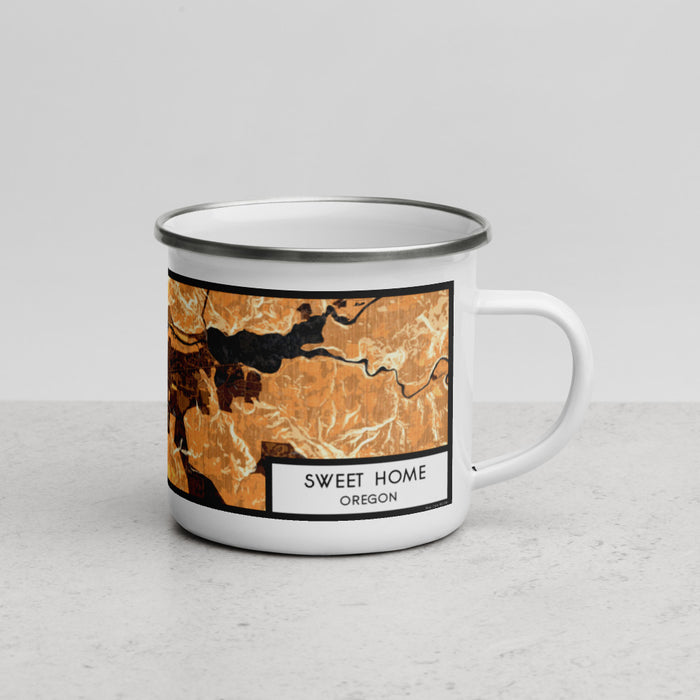 Right View Custom Sweet Home Oregon Map Enamel Mug in Ember