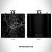 Rendered View of Sweet Home Oregon Map Engraving on 6oz Stainless Steel Flask in Black