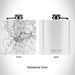 Rendered View of Sweet Home Oregon Map Engraving on 6oz Stainless Steel Flask in White