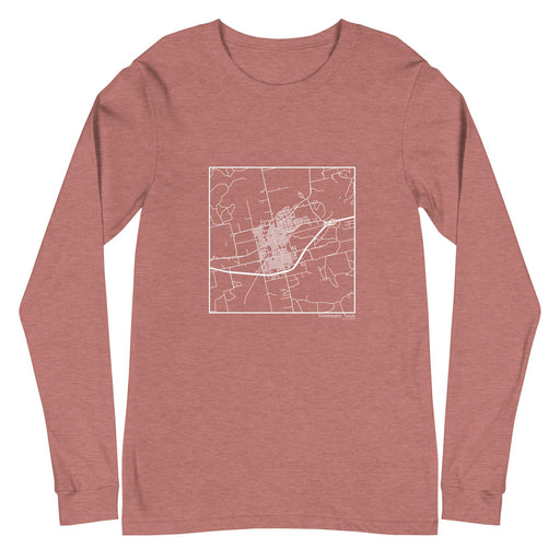 Sweetwater Texas  Map Unisex Long-Sleeve T-shirt with City inscription in Heather Mauve