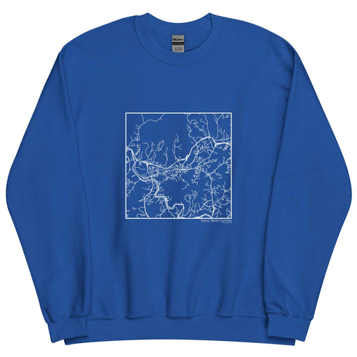 Sylva North Carolina  Map Unisex Crewneck Sweater with City inscription in Royal Blue
