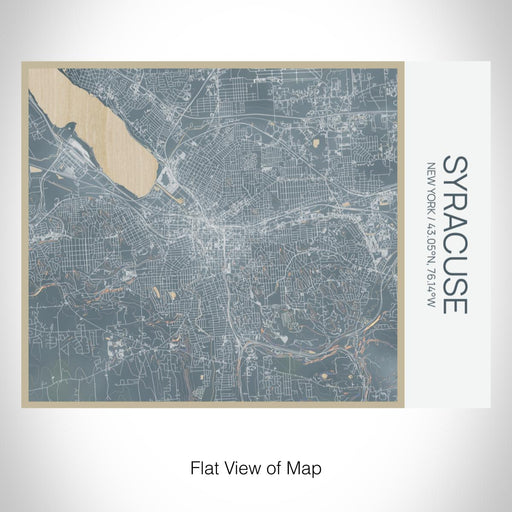 Rendered View of Syracuse New York Map on 20oz Stainless Steel Insulated Bottle with Bamboo Top with printed afternoon style map