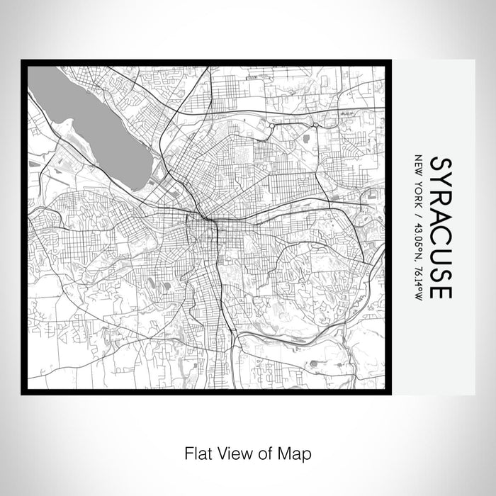 Rendered View of Syracuse New York Map on 20oz Stainless Steel Insulated Bottle with Bamboo Top with printed classic style map