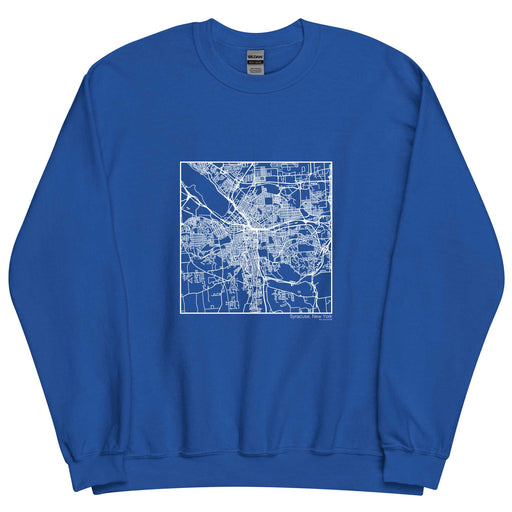 Syracuse New York  Map Unisex Crewneck Sweater with City inscription in Royal Blue