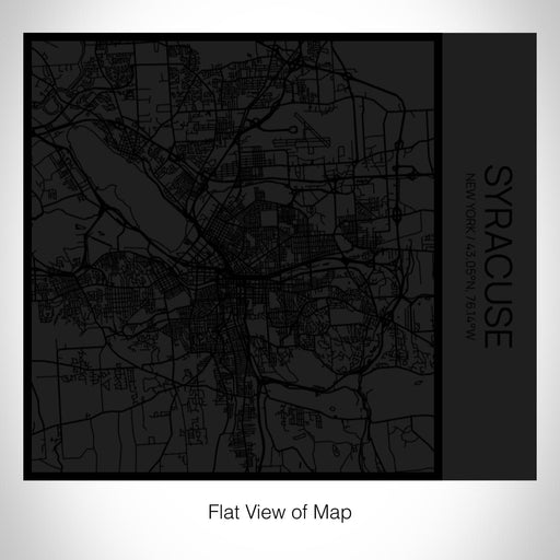 Rendered View of Syracuse New York Map on 17oz Stainless Steel Insulated Tumbler in Matte Black with Tactile Lines