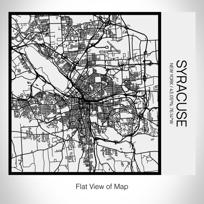 Rendered View of Syracuse New York Map on 17oz Stainless Steel Insulated Tumbler in Matte White with Tactile Lines