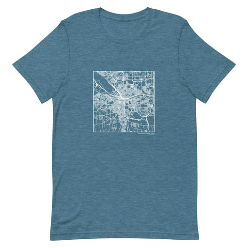 Syracuse New York  Map Unisex T-Shirt with City inscription in Heather Teal