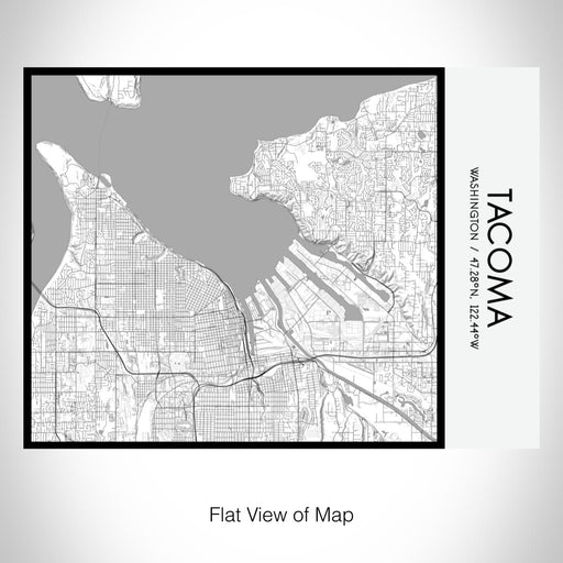 Rendered View of Tacoma Washington Map on 20oz Stainless Steel Insulated Bottle with Bamboo Top with printed classic style map