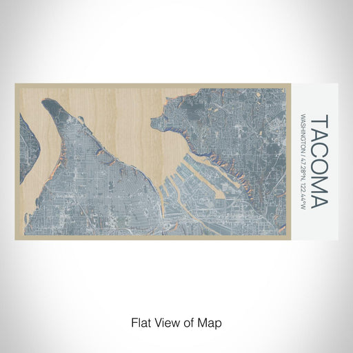 Rendered View of Tacoma Washington Map on 17oz Stainless Steel Insulated Bottle with printed afternoon style map