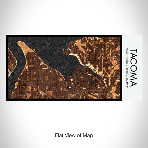 Rendered View of Tacoma Washington Map on 17oz Stainless Steel Insulated Bottle with printed ember style map
