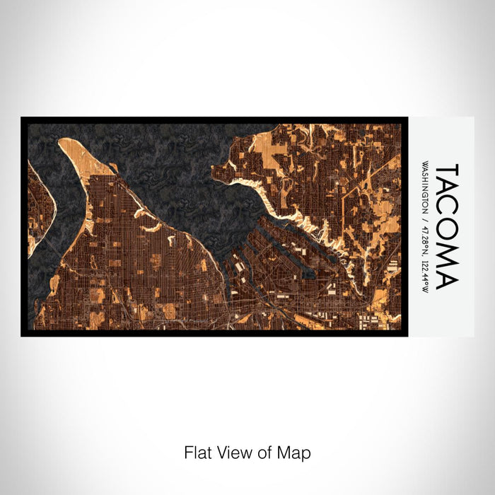 Rendered View of Tacoma Washington Map on 17oz Stainless Steel Insulated Bottle with printed ember style map