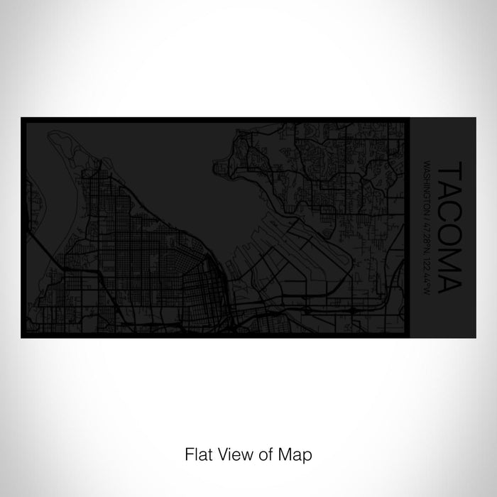 Rendered View of Tacoma Washington Map on 17oz Stainless Steel Insulated Cola Bottle in Stainless in Matte Black