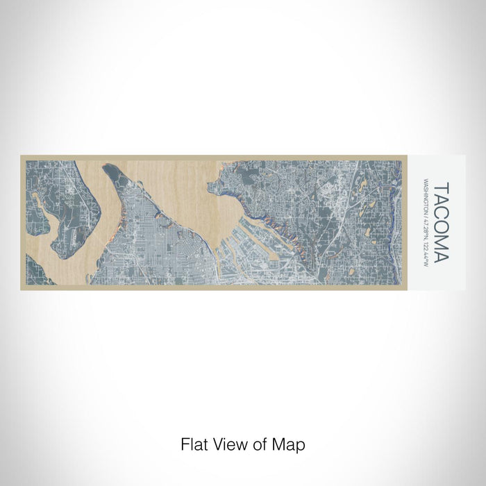 Rendered View of Tacoma Washington Map on 10oz Stainless Steel Insulated Cup in Afternoon with Sliding Lid