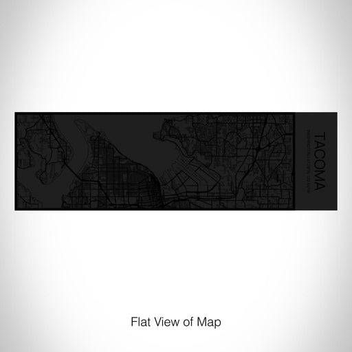 Rendered View of Tacoma Washington Map on 10oz Stainless Steel Insulated Cup in Matte Black with Sliding Lid