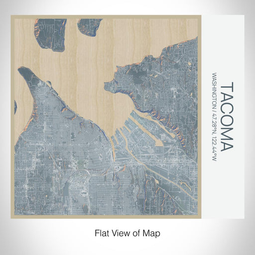 Rendered View of Tacoma Washington Map on 17oz Stainless Steel Insulated Tumbler in Afternoon Map Style