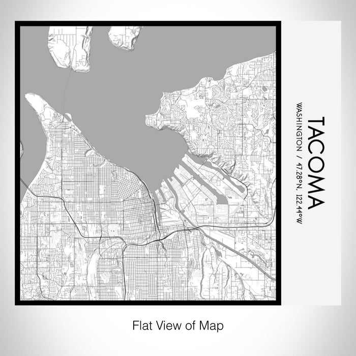 Rendered View of Tacoma Washington Map on 17oz Stainless Steel Insulated Tumbler in Classic Map Style