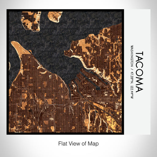 Rendered View of Tacoma Washington Map on 17oz Stainless Steel Insulated Tumbler in Ember Map Style